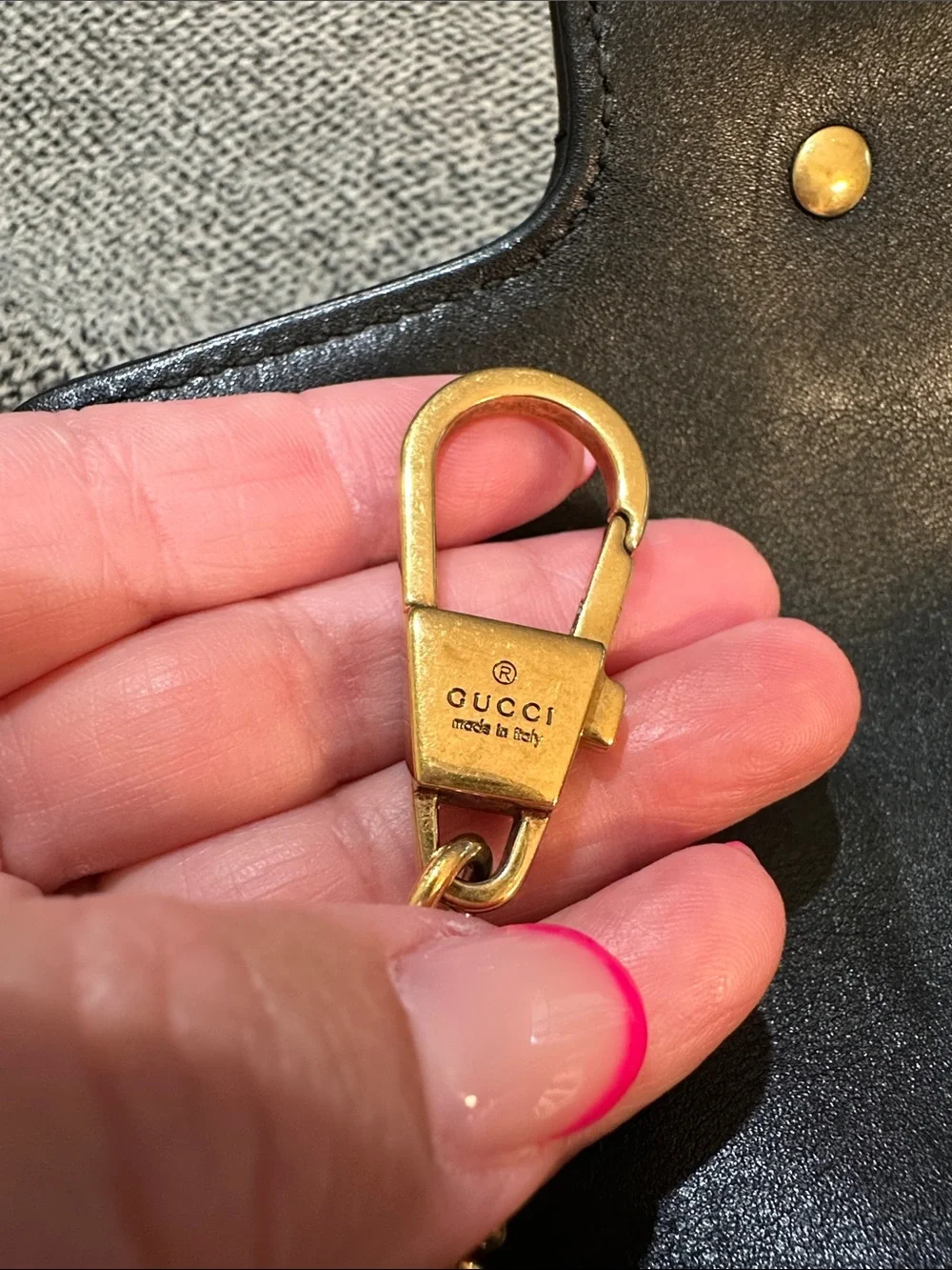 Gucci Black Quilted Leather Crossbody with Gold GG